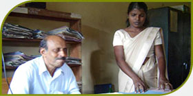 The Principal and a staff member of M/Dudley Senanayake Maha Vidyalaya, Morawaka