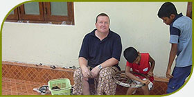 Kevin Hall spent his time helping people in the village mend their bicycles